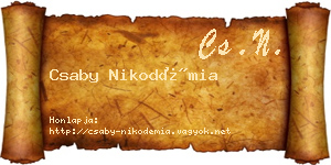 Csaby Nikodémia névjegykártya